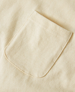 Apricot cotton T-shirt front pocket with curved pocket opening