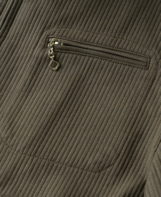 1940s Pique Stripe Cotton Cossack Jacket - Light Coffee