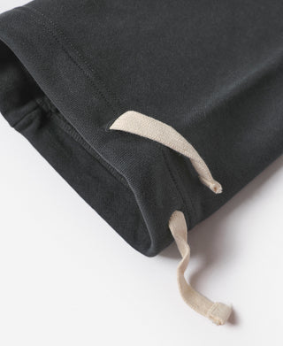 Black heavyweight terry sweatpants with drawstring cuff detail