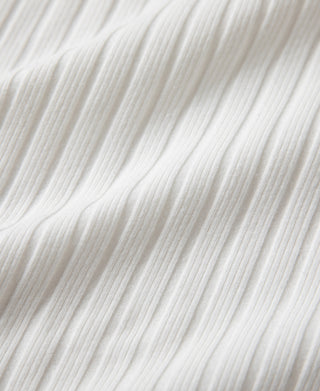 White ribbed knit T-shirt fabric close-up
