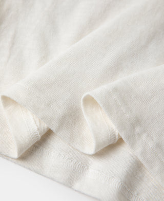 White knit sleeve cuff close-up with folded edge