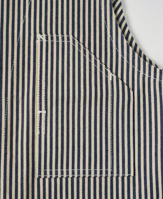 Striped vest with chest pocket and dark pinstripe paneling