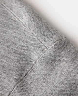 Gray sweater sleeve seam and knit texture with visible stitching lines