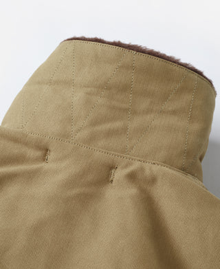 Khaki N-1 deck jacket with faux fur trimmed collar
