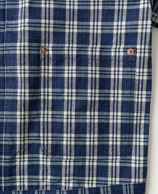 Lot 891 1890s Triple-Pleat Palaka Plaid Work Jacket