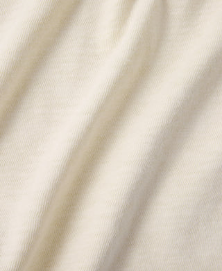 1940s USN slub cotton crew T-shirt fabric close-up in apricot