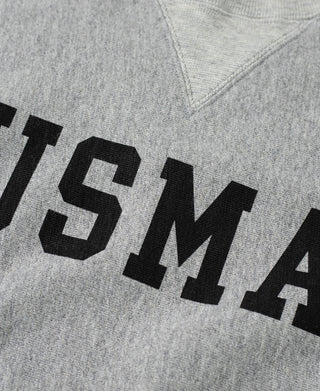 Gray sweatshirt with large black USMA lettering across the chest