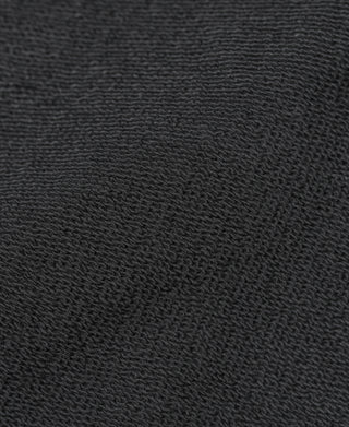 Black sweatshirt fabric knit close-up with fine textured weave