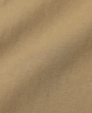 Khaki cotton henley T-shirt fabric texture, smooth knit surface