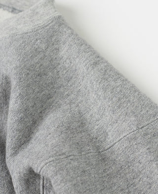 Heather gray reverse weave sweatshirt, crewneck with ribbed hem