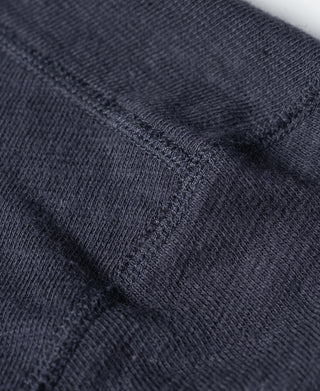 Navy henley T-shirt stitched seam and ribbed hem