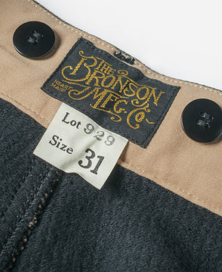 Brown striped pants waistband with “Johnson” label, “Lot 929,” and size 31