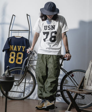 Olive arctic cargo trousers, front pockets and ankle cuff ties