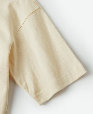Apricot cotton t-shirt short sleeve hem with stitched cuff