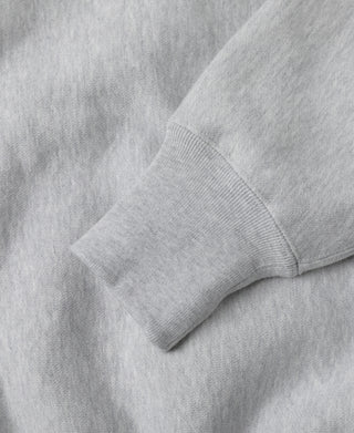 Gray hoodie sleeve cuff with ribbed knit hem