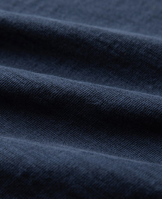 Indigo cotton jersey knit fabric close-up for T-shirt