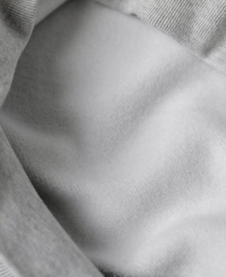 Gray heavyweight fleece sweatshirt sleeve, knit cuff edge detail