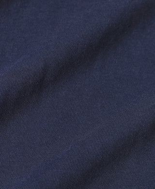 Navy short-sleeve henley t-shirt knit fabric texture close-up