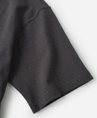 Dark gray cotton T-shirt short sleeve and side seam
