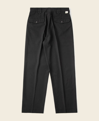 Black rockabilly trousers with flap pockets and belt loops