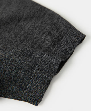 Dark gray jersey knit T-shirt sleeve and ribbed cuff detail