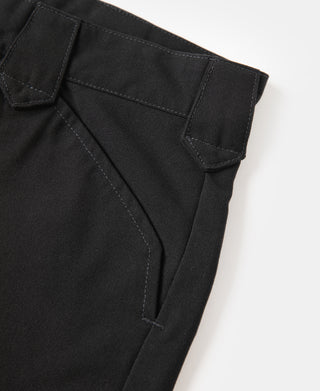 Black rockabilly trousers with side seam and stitched pocket flap