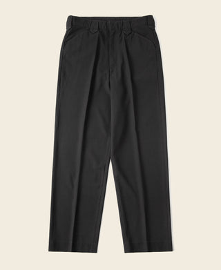 Black rockabilly trousers with elastic waistband and pleated front