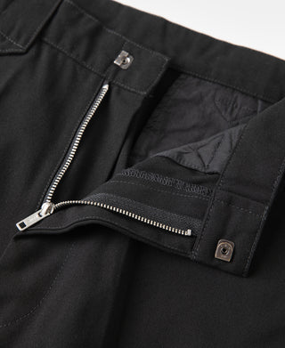 Black rockabilly trousers with zip fly and elastic waistband