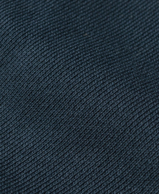 Navy cotton-terry sweatpants fabric texture close-up