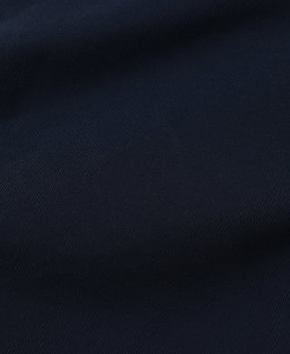 Navy deck hook jacket woven fabric texture close-up