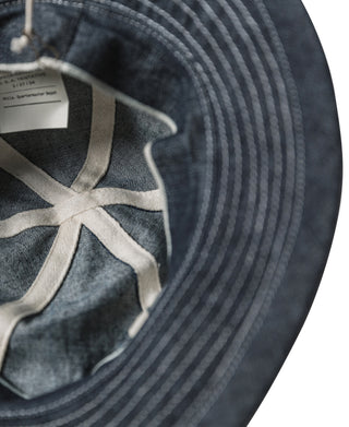 CCC Daisy Mae denim hat with daisy embroidery, indigo
