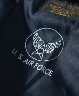 Navy flight jacket circular U.S. Air Force logo print