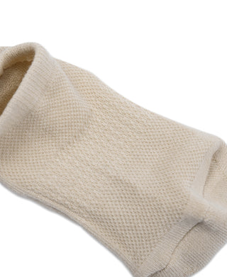 Cotton no-show sock, light beige knit, closed toe with stretch cuff