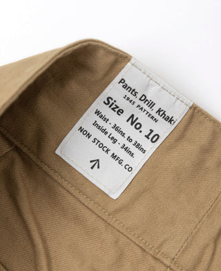 Khaki shorts size label inside waistband, Size 10