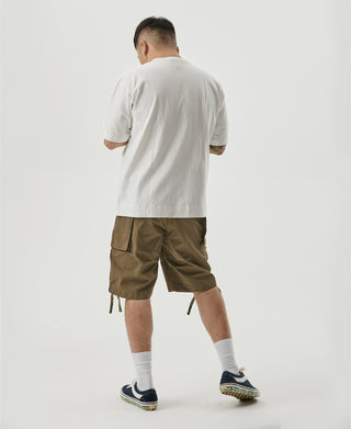 White cotton crew-neck T-shirt with back view and short sleeves