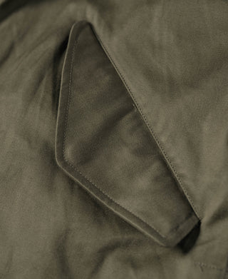 Olive M-1951 parka slanted side pocket with stitched edge
