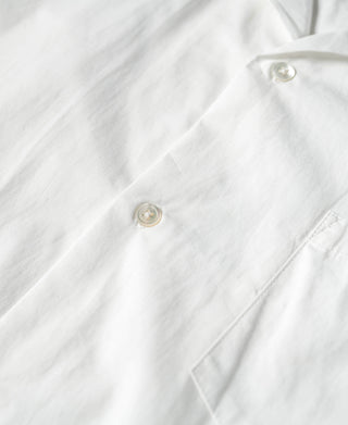 Ivory white shirt placket with round front buttons
